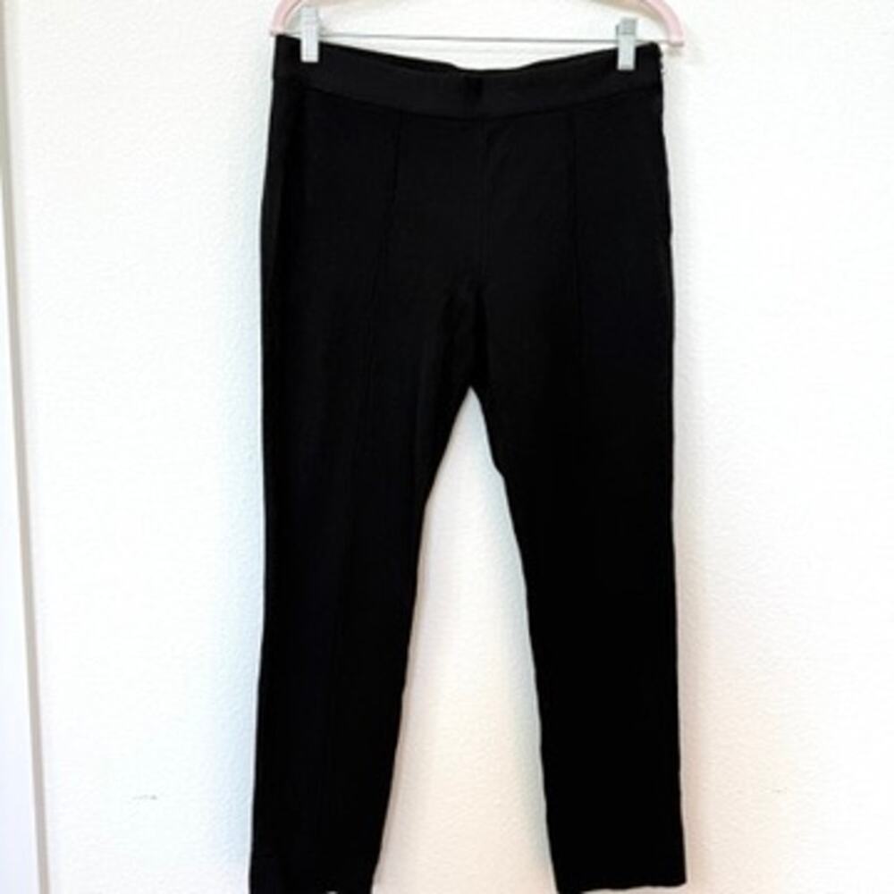 Everlane Side Zip Ankle Pants Black Stretch Minimalist‎ Work Trousers Women L